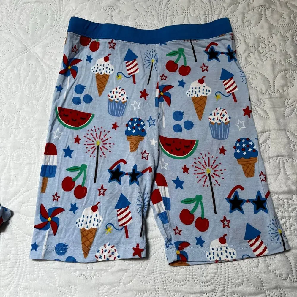 Little Sleepies 4th of July Summer Bamboo PJ Set Size 9/10